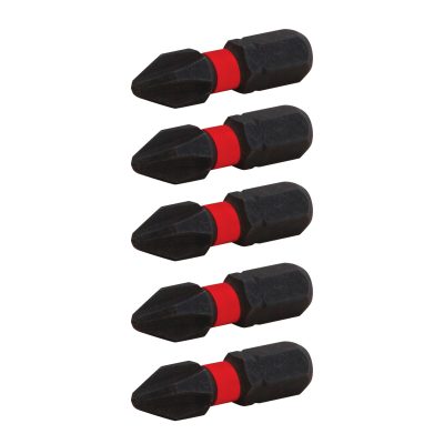 Impact Rated 1-In. Phillips #2 Screwdriving Bits (5 Pk.)