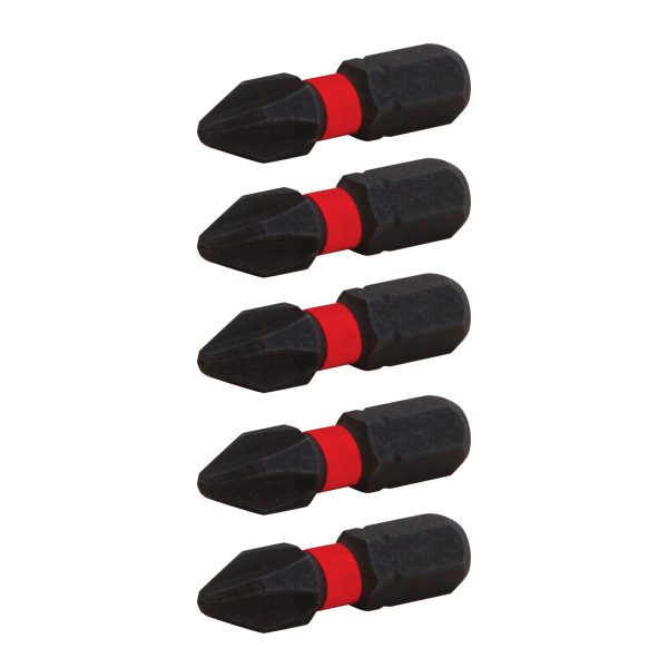 Impact Rated 1-In. Phillips #2 Screwdriving Bits (5 Pk.)