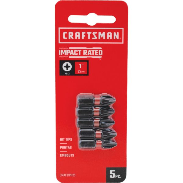Impact Rated 1-In. Phillips #2 Screwdriving Bits (5 Pk.) - Image 2