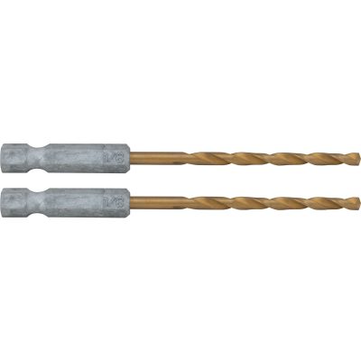 1/8-In. Hex Shank Titanium Nitride Coating Drill Bits (2 Pk.)